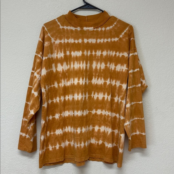 Free People Orange Tie-Dye Long Sleeve Tee - Picture 2 of 4